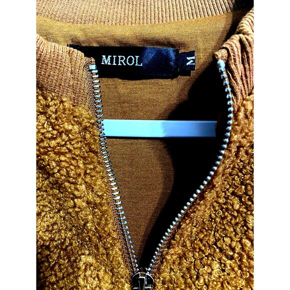 Mirol Sherpa Fleece Size Meduim Zip Up Brown - Picture 7 of 12